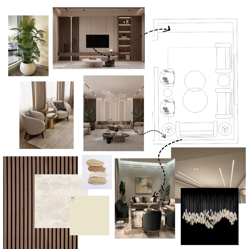 room Interior Design Mood Board by hebaaa