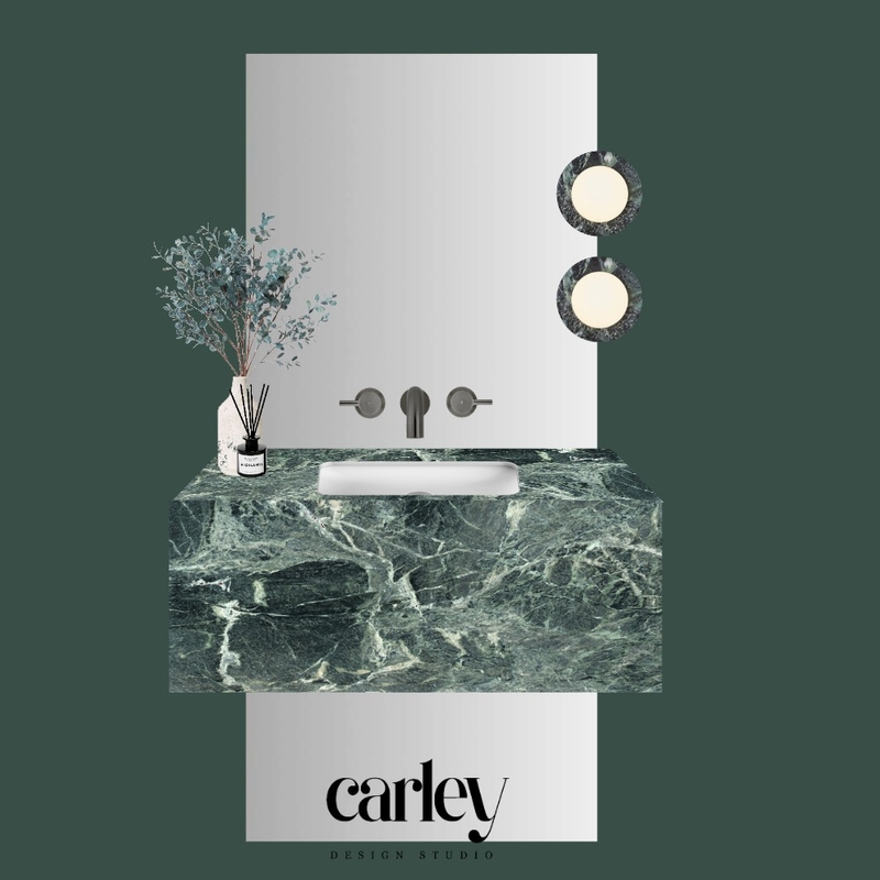 Powder Room Mood Board - Green Marble Mood Board by Carley Design Studio on Style Sourcebook
