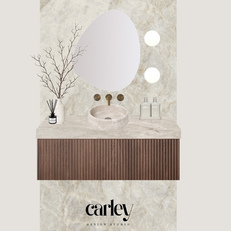Powder Room Mood Board - Taj Mahal X Walnut Mood Board by Carley Design Studio on Style Sourcebook
