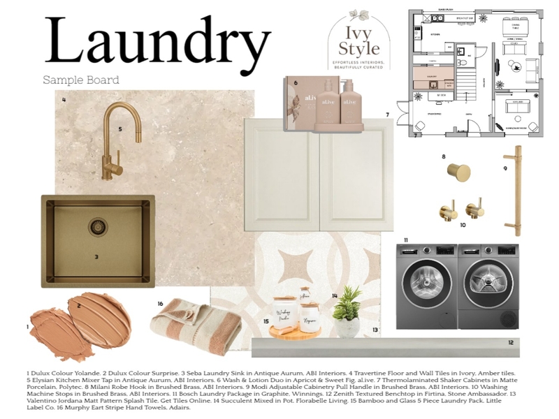 Assignment 9 Laundry Sample Board2 Mood Board by Ivy Style on Style Sourcebook