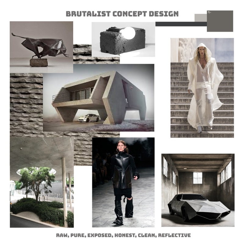 Brutalist Concept Design. Interior Design Mood Board by Chignon