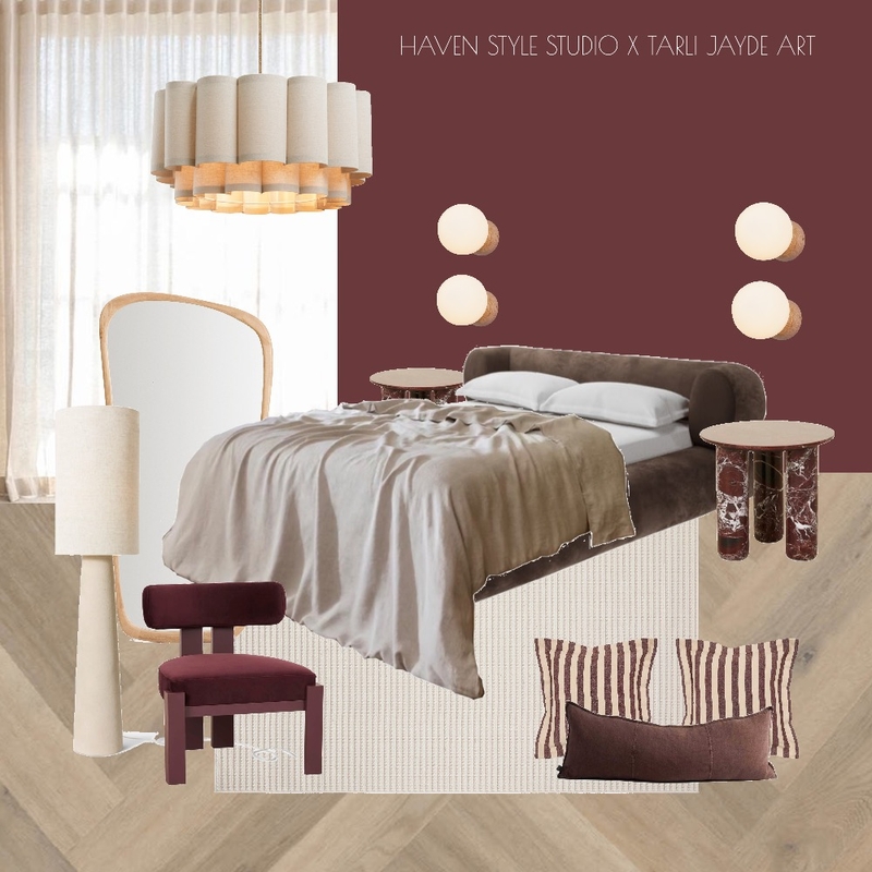 Burgundy and brown Mood Board by Haven Style Studio on Style Sourcebook
