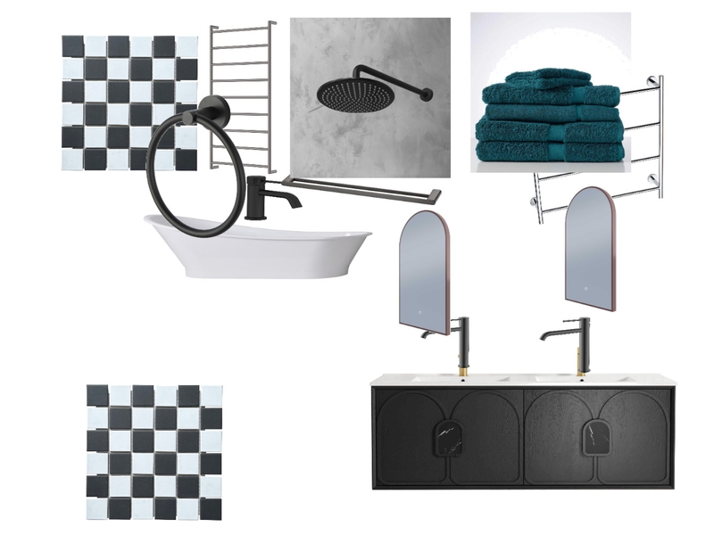 B&W Bathroom Mood Board by Annette S. M.. Interior design on Style Sourcebook