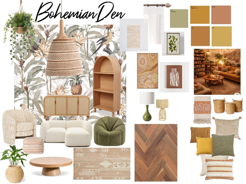Boho Den Mood Board by KatMerc on Style Sourcebook
