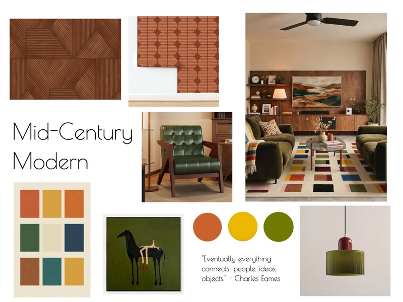 Mid Century Modern Interior Design Mood Board by BJSchmid11
