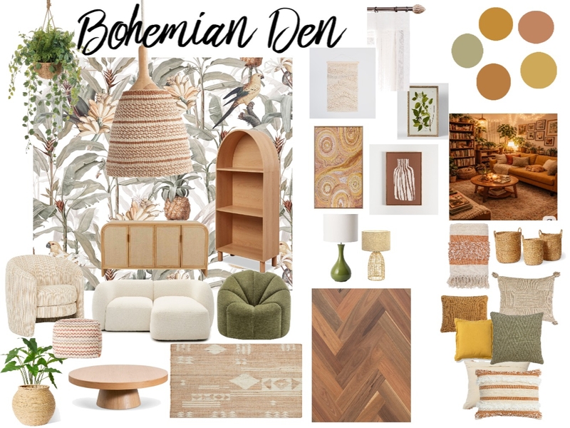 Boho Den Mood Board by KatMerc on Style Sourcebook