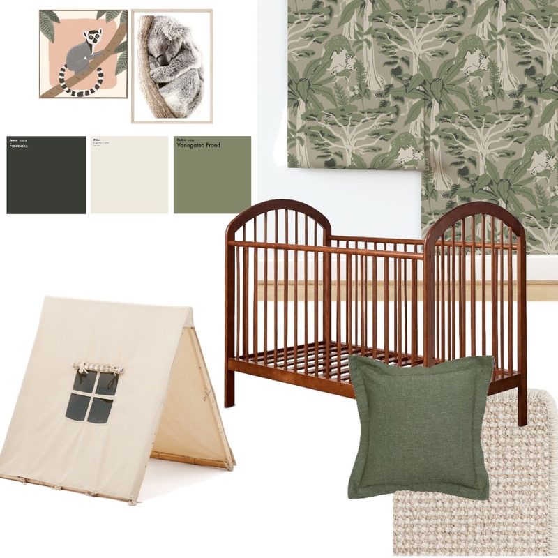 Jungle Nursery Interior Design Mood Board by latheandquill Jungle Nursery Interior Design Mood Board by latheandquill