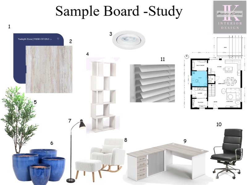 Study Room Interior Design Mood Board by Kerry Govender