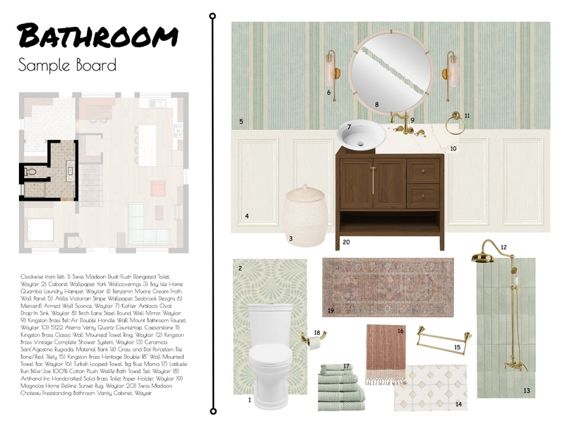 Bathroom Sample Board Interior Design Mood Board by JaydeInteriors