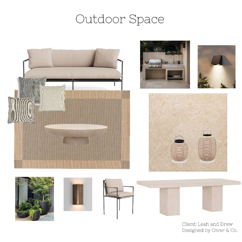 Outdoor Space Interior Design Mood Board by Penelope.oliver@peroli.com.au