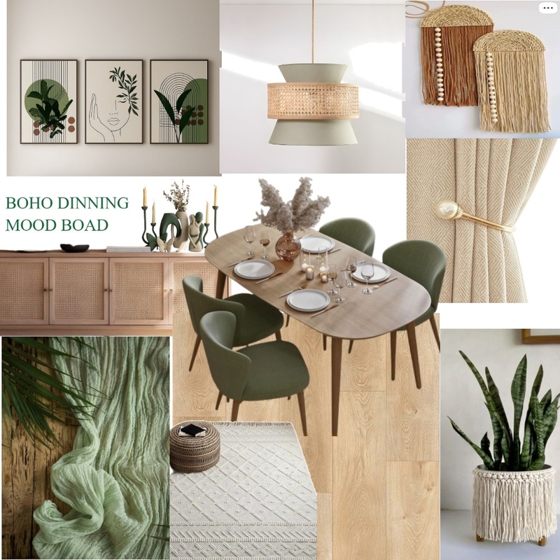 BOHO DINNING MOODBOARD Interior Design Mood Board by Ampaire
