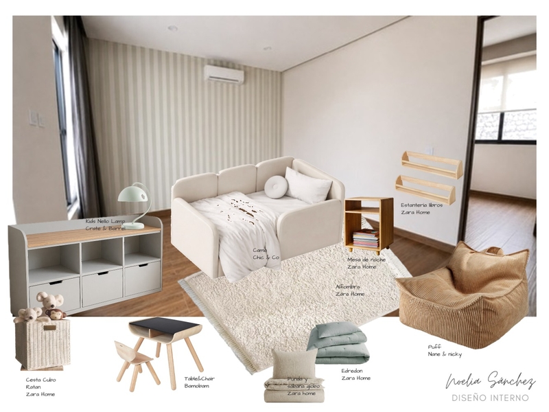 Dormitorio Luciano. 5 Interior Design Mood Board by Noelia Sanchez