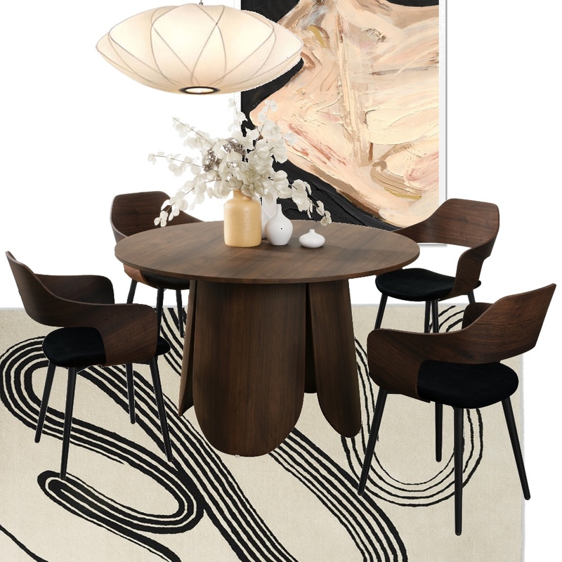 Modern Japandi Walnut Dining Mood Board by Restyled Interiors on Style Sourcebook
