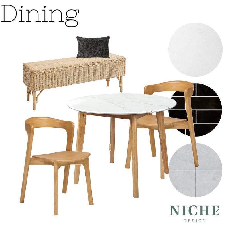 Merrimac - Dining 1 Interior Design Mood Board by alice@nichedesign.com.au