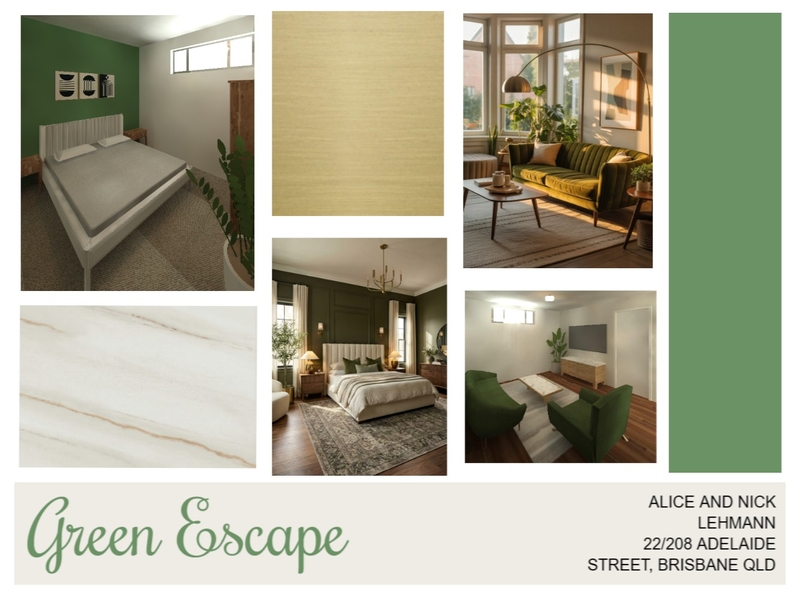 Green Escape 2 Interior Design Mood Board by Meleena17