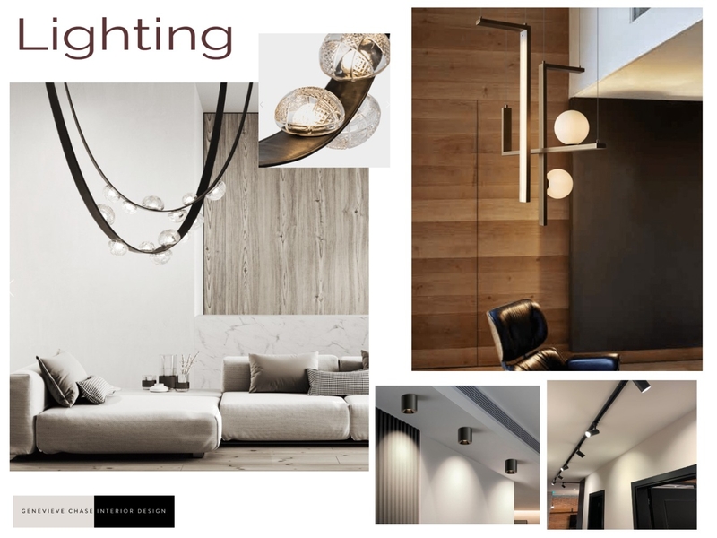 Project DM Lighting Ideas Mood Board by Genevieve Chase Interior Design on Style Sourcebook