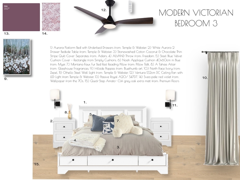 PROJECT 1 BEDROOM 3 Interior Design Mood Board by adriatadicvulin