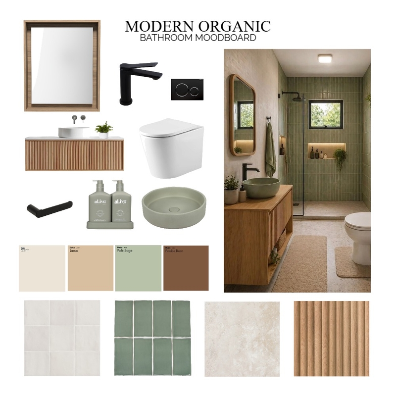 Organic Bathroom Interior Design Mood Board by JKC Organic Bathroom Interior Design Mood Board by JKC