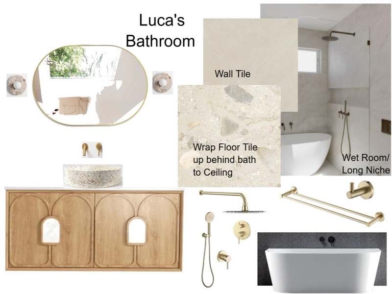 Lucas Bathroom Interior Design Mood Board by staged design