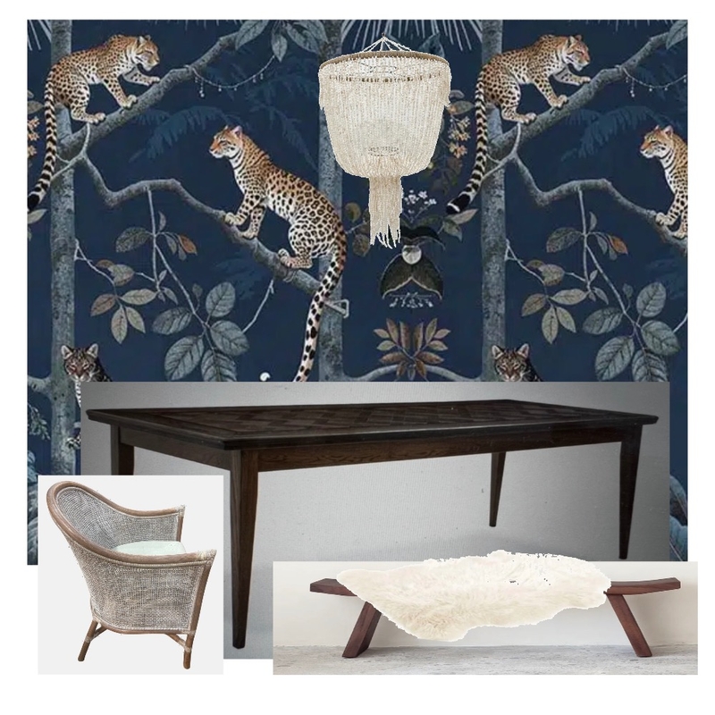 Dining Room Pacific Luxe Interior Design Mood Board by Erina