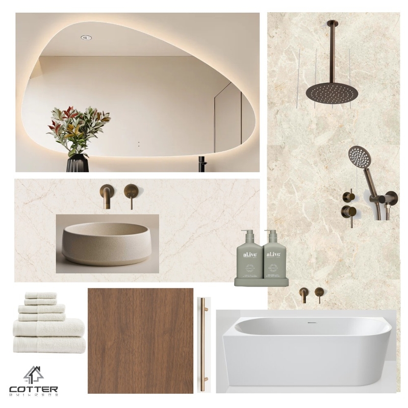 Everleigh - Ensuite Interior Design Mood Board by Cotter Builders