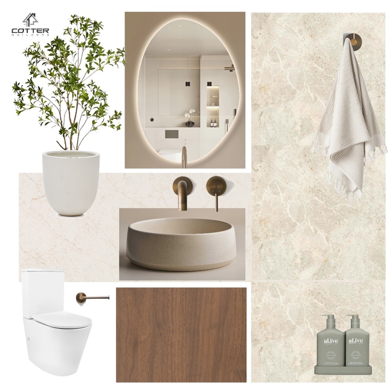 Everleigh - Powder Room Interior Design Mood Board by Cotter Builders