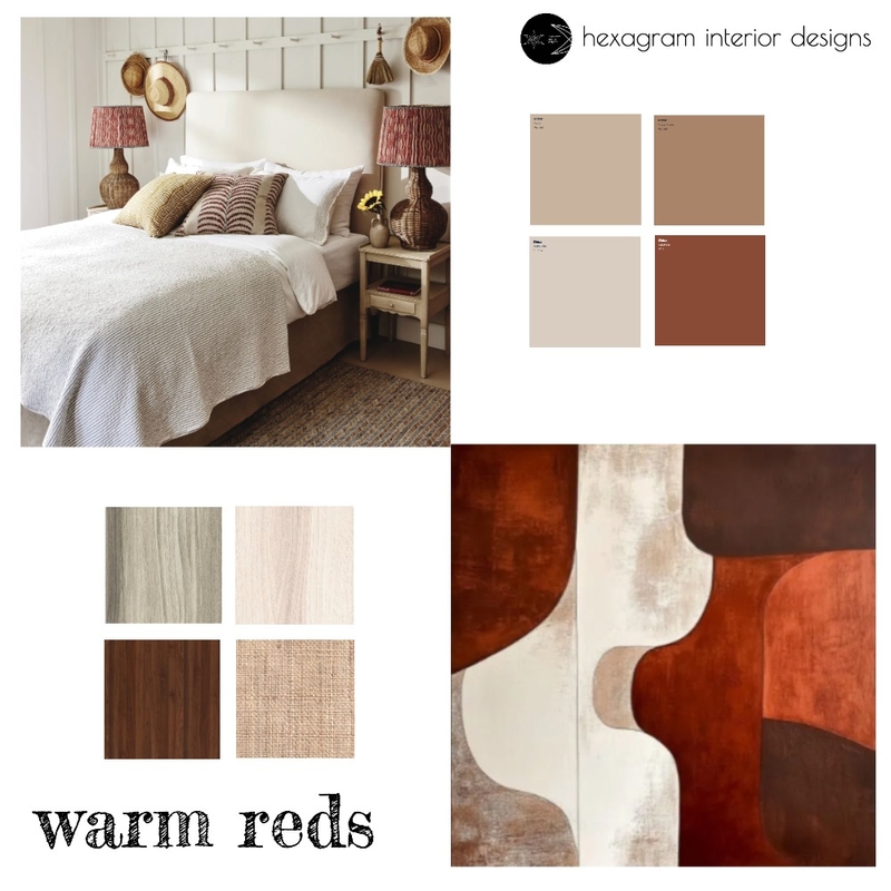 Warm Reds Interior Design Mood Board by Snap Wise