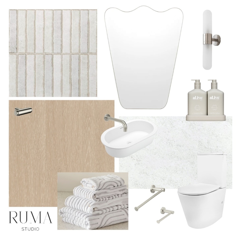 Meadow House - Powder Room Interior Design Mood Board by Ruma Studio