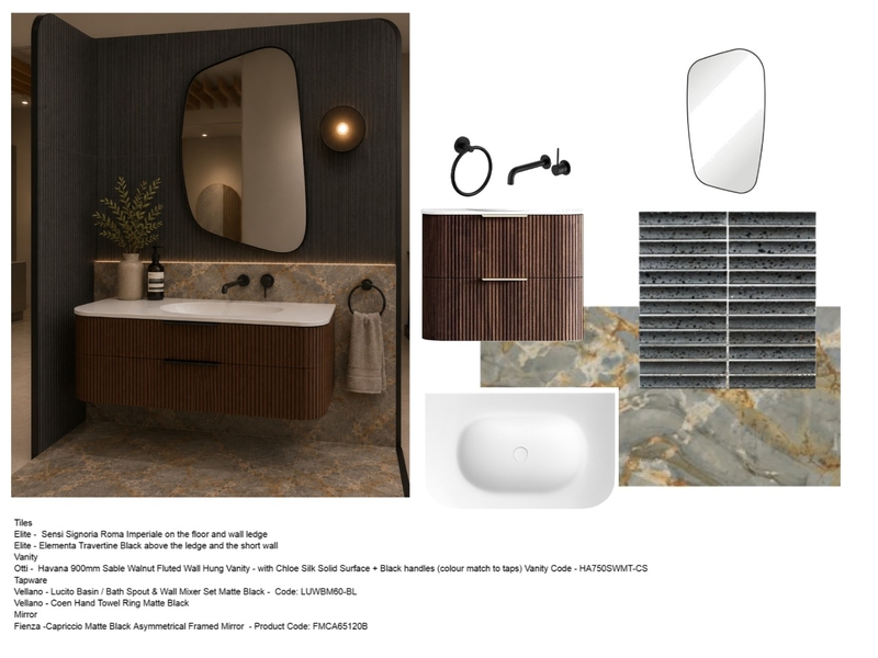 Black Trav Display Interior Design Mood Board by CRD Design