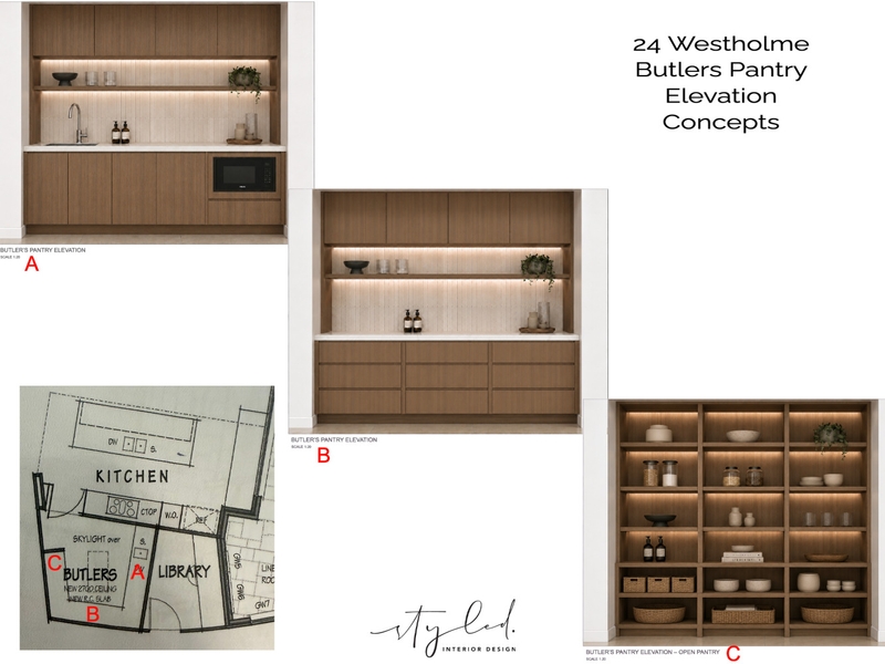 Mangan - Butlers Pantry Elevation Concepts Interior Design Mood Board by Styled Interior Design