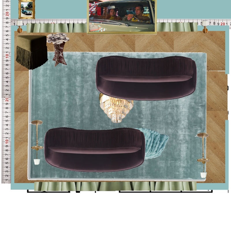 Cinema Blue Colour Drench Interior Design Mood Board by dl2407