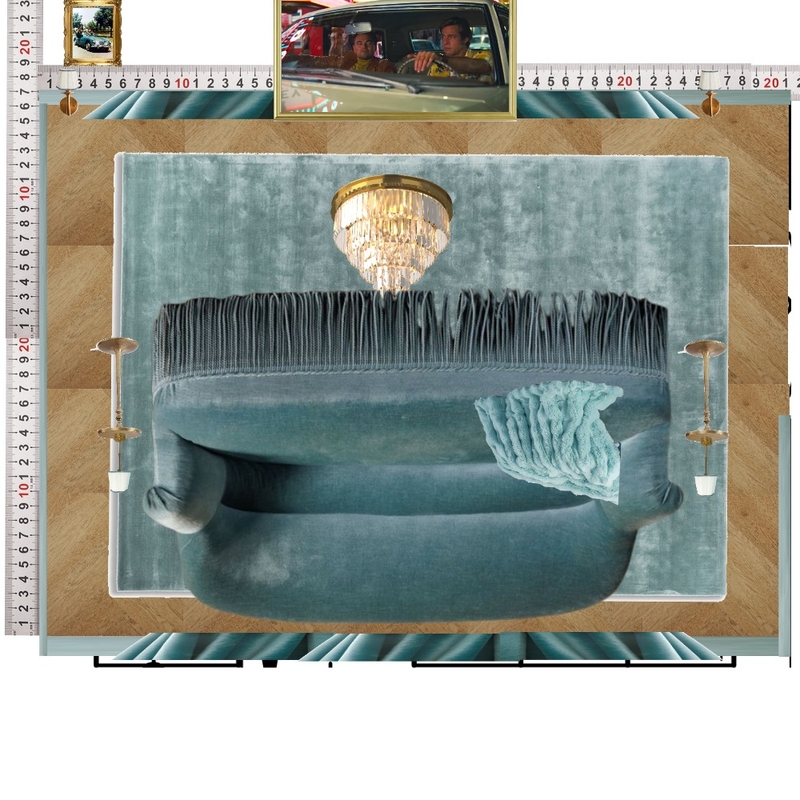 Cinema Blue Colour Drench Interior Design Mood Board by dl2407
