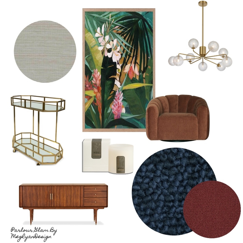 Parlour Glam Interior Design Mood Board by Meg Ryan Design