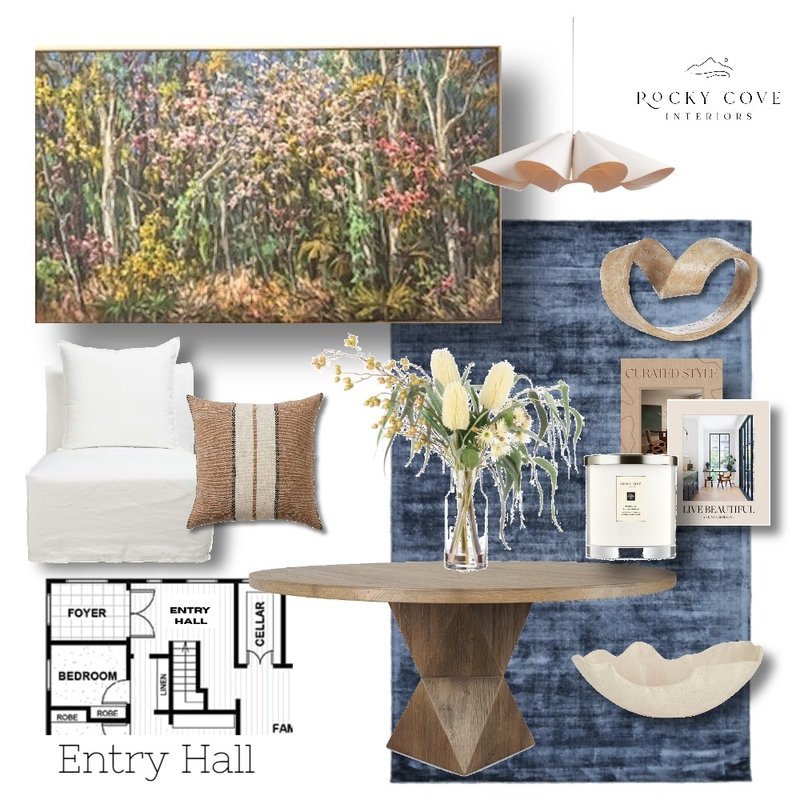 Hamilton - Entry foyer - opt 3 Interior Design Mood Board by Rocky Cove Interiors