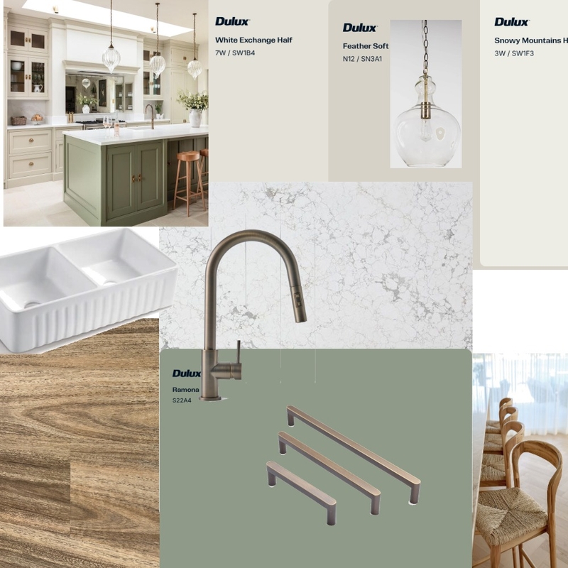 Kitchen green aged brass Interior Design Mood Board by kathok