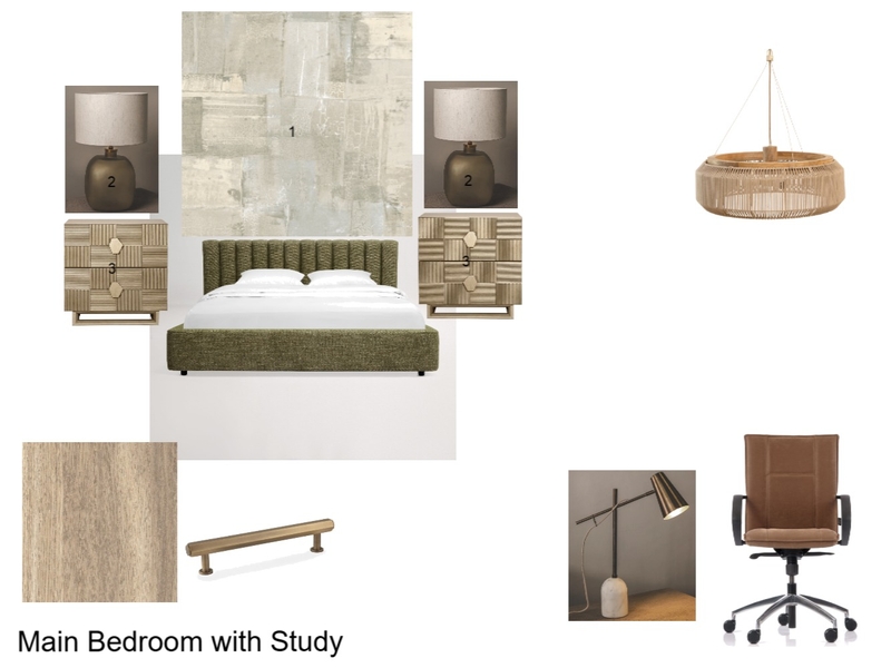 Main Bedroom with Study Interior Design Mood Board by delange.helen@gmail,com