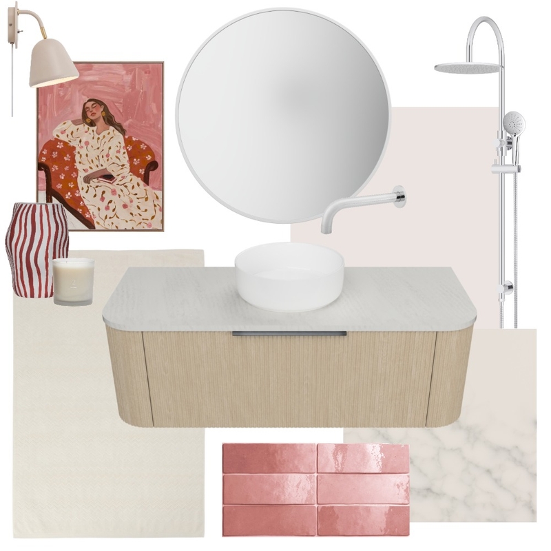 Rosé Retreat | Santos with Portland Mirror Interior Design Mood Board by Timberline Rosé Retreat | Santos with Portland Mirror Interior Design Mood Board by Timberline