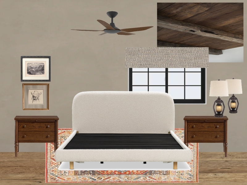 Redwood Creek Cabin, Guest Bedroom Interior Design Mood Board by Amanda Lutz