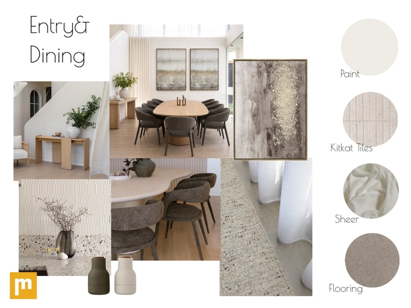 Entry & Dining - Norrie Interior Design Mood Board by Morrissey Blinds & Interiors - Home Styling