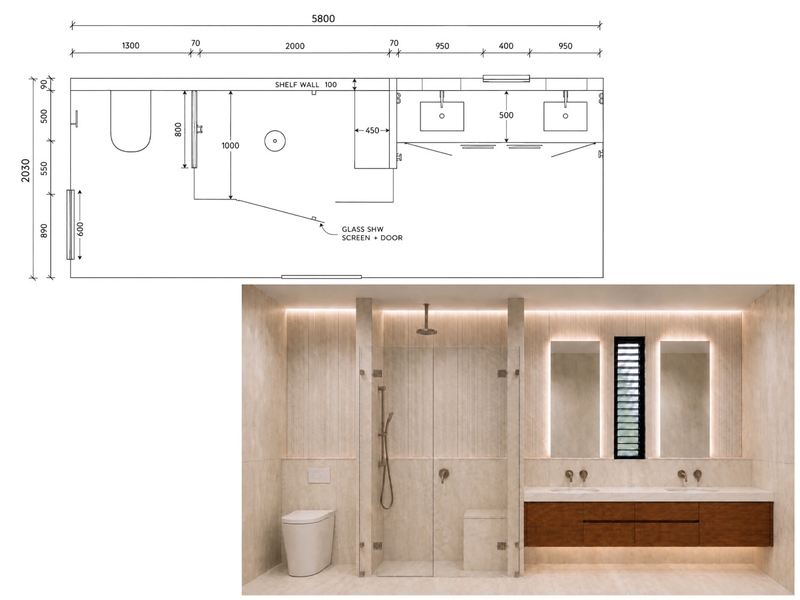 Mangan Ensuite Interior Design Mood Board by Styled Interior Design