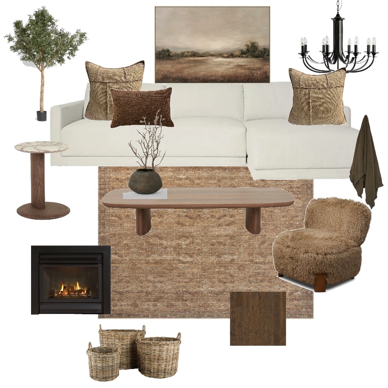 Collected Earthy Living Room Interior Design Mood Board by Interiors by Tara Collected Earthy Living Room Interior Design Mood Board by Interiors by Tara