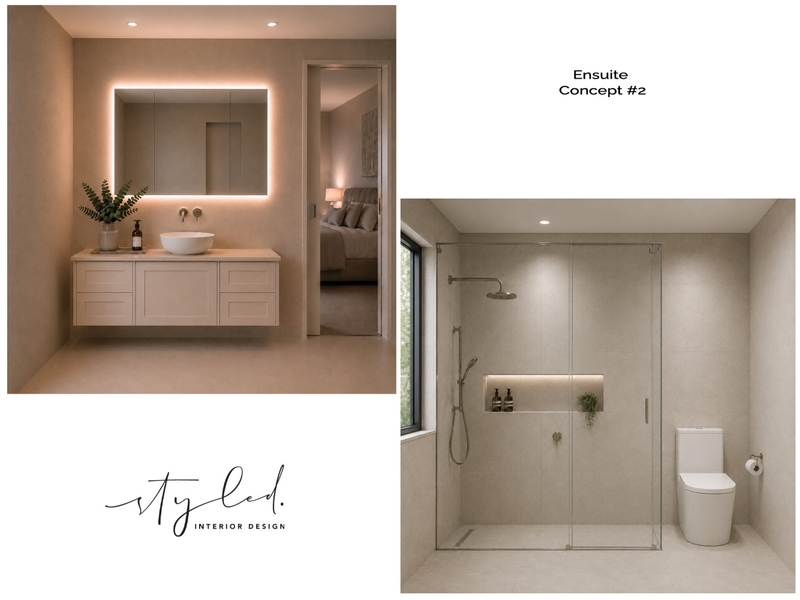 Julie & Tim Ensuite option 2 Interior Design Mood Board by Styled Interior Design