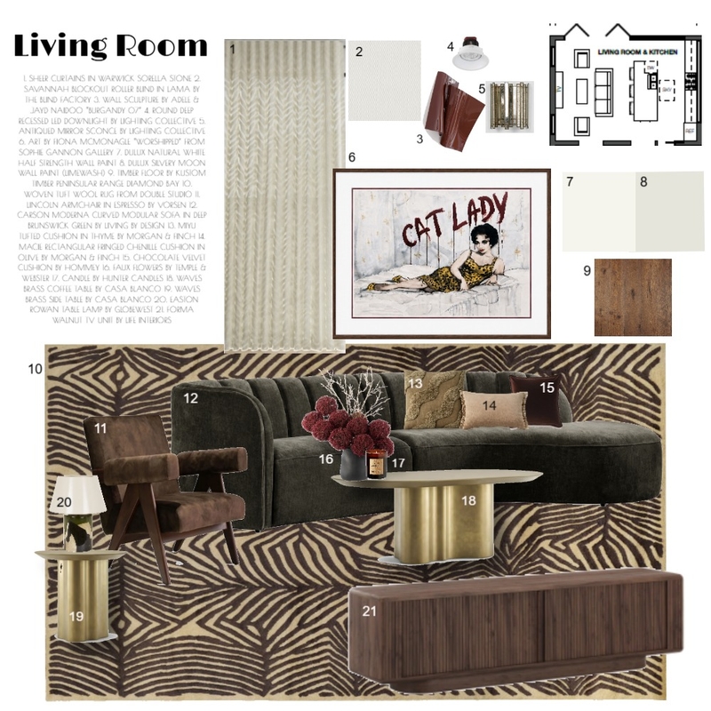 Living Room Interior Design Mood Board by Sheridan